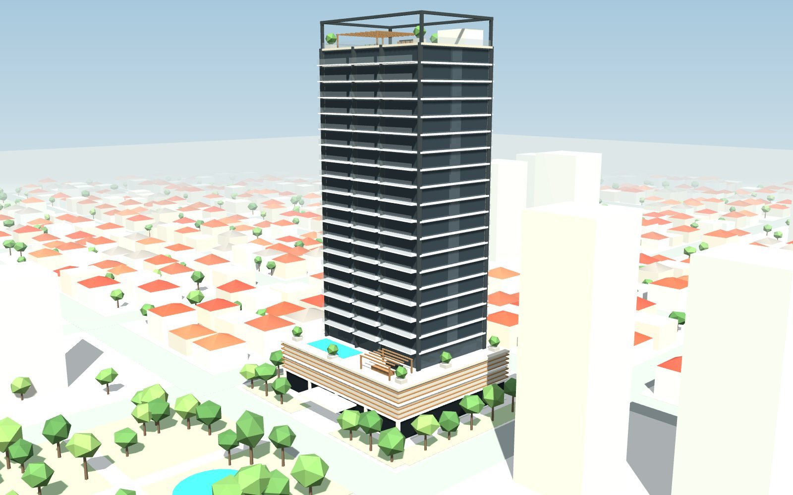 Render del edificio de ejemplo Torre Ceiba